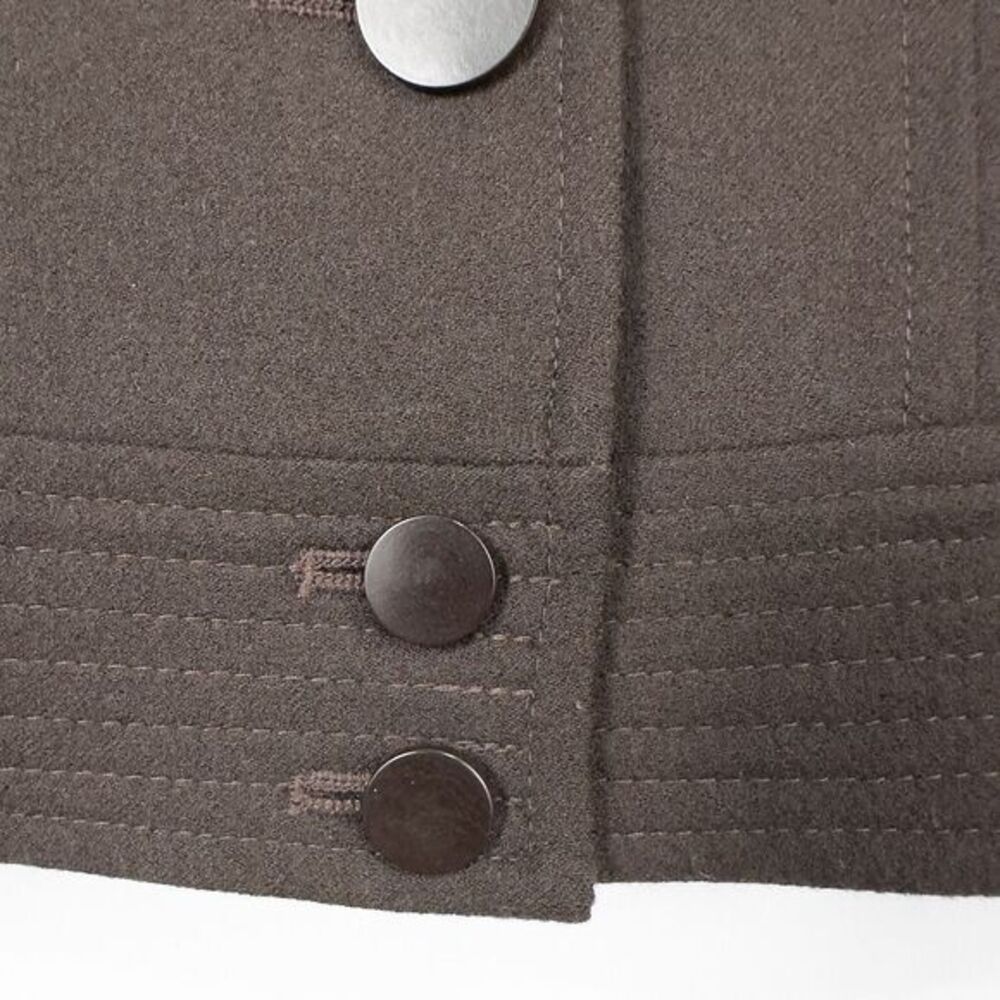 Talbots Italian Wool Blend Military Style Jacket Womens Petite 4 Chocolate Brown - Picture 14 of 16